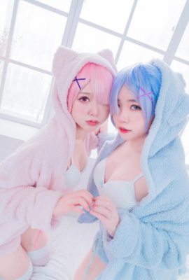 (Dòng niêm phong @RYOMKY, Hanai) Bộ đồ ngủ Ram & Rem (Re_ゼロからbắt đầu cuộc sống ở thế giới khác)