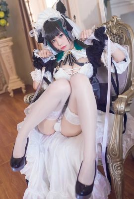 coser Shui Miao aqua Azur Lane Cheshire chân đẹp Hình ảnh cosplay quyến rũ (9P)