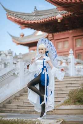 FGO Artoria Pendragon fan sườn xám@Fengjiangjiangv (10P)