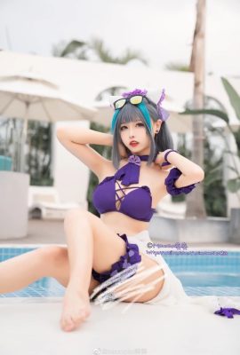 Cosplay Azur Lane Cheshire Đồ bơi cho buổi hẹn hò ngọt ngào trên bãi biển! Momoko Aoi (9P)