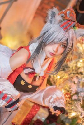 (Ảnh COSER người nổi tiếng trên Inte) Chu Ji là một chú thỏ dễ thương – Tai động vật bằng lụa đen Giáng sinh