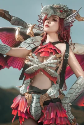 Cô gái bùng nổ Meow Xiaoji Cosplay Dawn Jue Rồng bạc Malzeno nhân hình